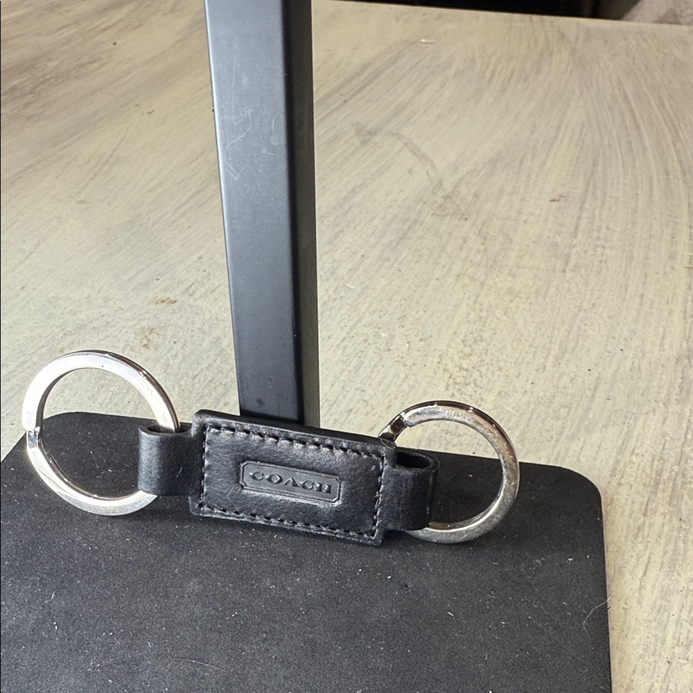Coach Snap Black Leather Key Holder